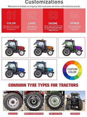 30HP 35HP 40HP 55HP Tractor a Ddefnyddir Ar gyfer Torri Aredig Tractor Lliwia...